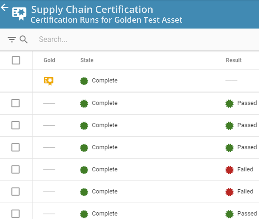 a screenshot of the supply chain certificate