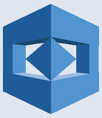 a blue box with an arrow in it