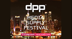 A City Skyline At Night With The Words Dpp Media Supply Festival