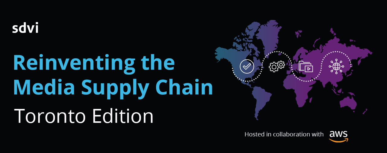 a black background featuring a world map and the words "reinvigorating the media supply chain seminar