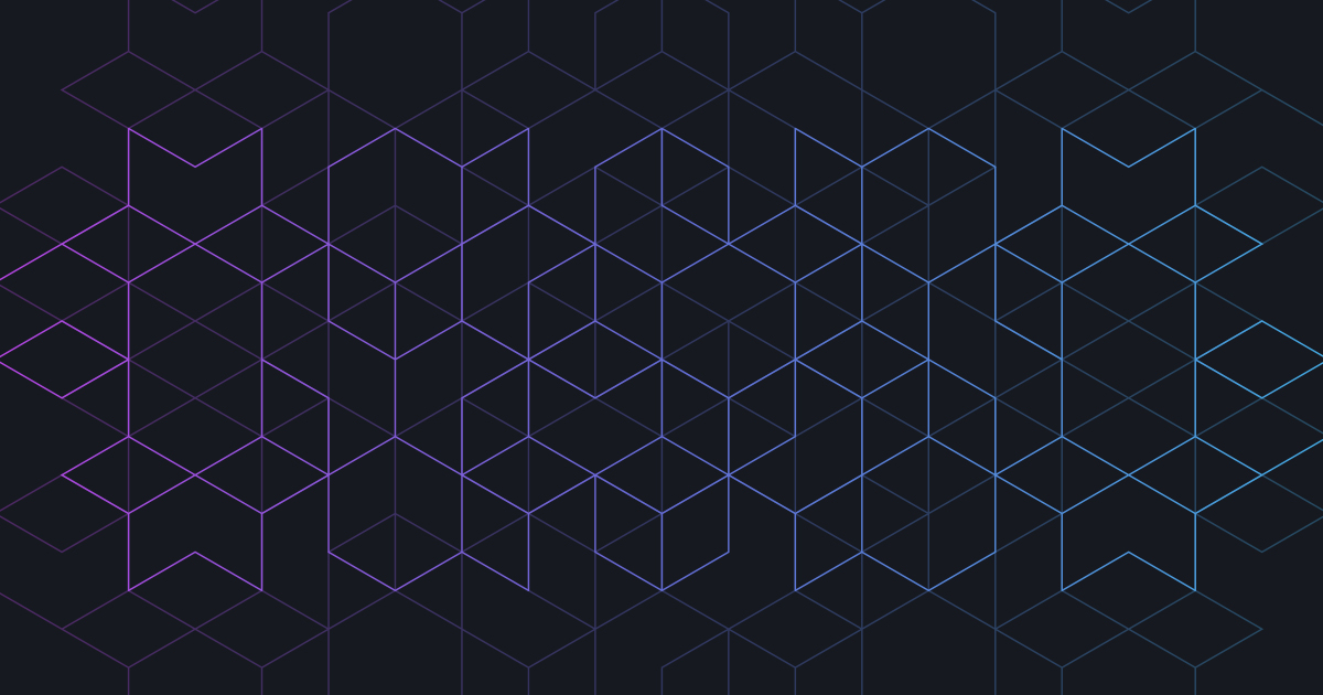 Interlocking Cube Shapes In A Color Gradient On A Black Background