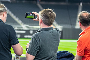 A Group Of Baseball Players Standing On The Field At NAB 2024