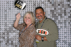 A Man And A Woman Posing For A Picture At NAB 2024