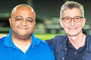 Two Men Posing Together At NAB 2024