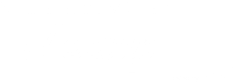 a black and white photo featuring the words media supply chain meetup and sdvi meetup