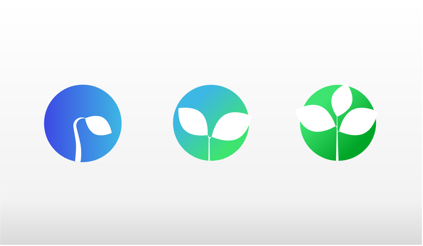 A Group Of Four Sustainable Logos With Leaves On Them Representing Net-zero Media Supply Chains