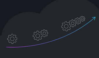 line drawing of a cloud with gears coming out of it