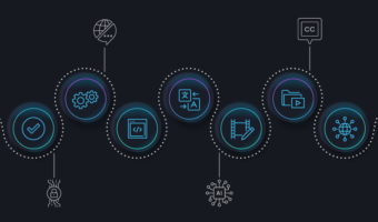 line of icons with a dark background