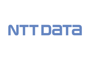 ntt data logo on a black background