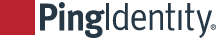 black and red logo with the word pingglentity on it