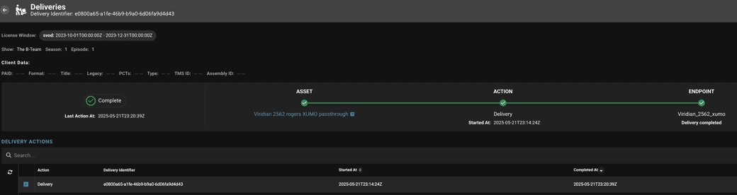 Screenshot of SDVI Rally Connect application.