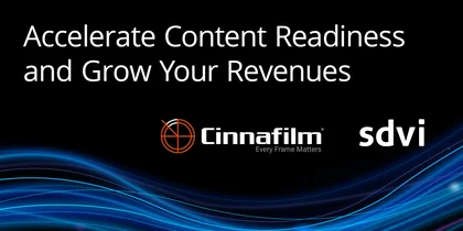Cover image for a webinar with SDVI & Cinnafilm