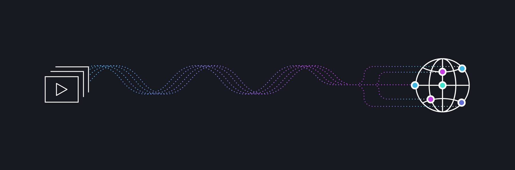 computer screen with a wave coming out of it