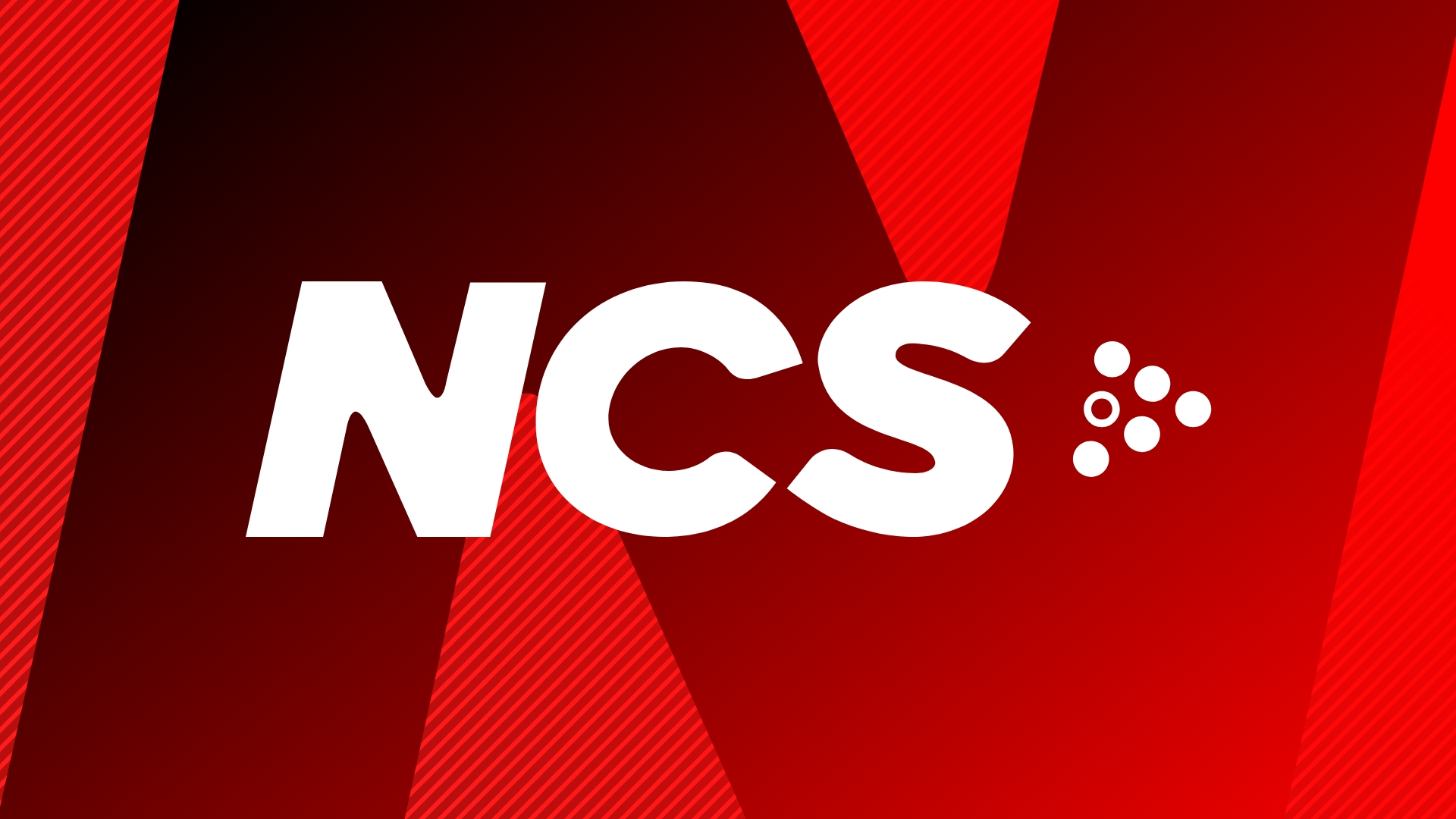 ncs logo on a red background